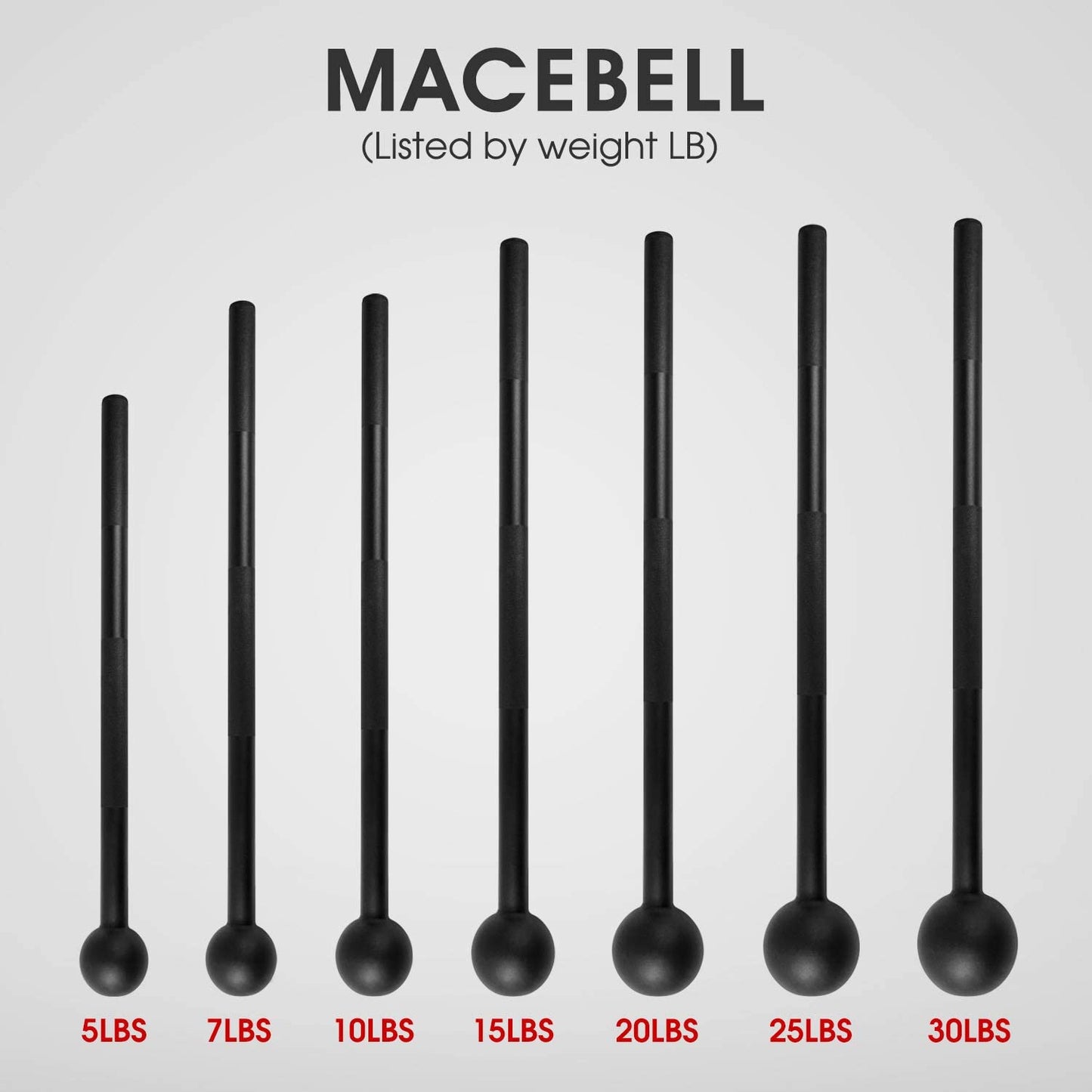 Unleash Your Strength with the Steel Mace Bell - Versatile Full Body Workout Tool for Men and Women, Available in 5 to 30 lbs