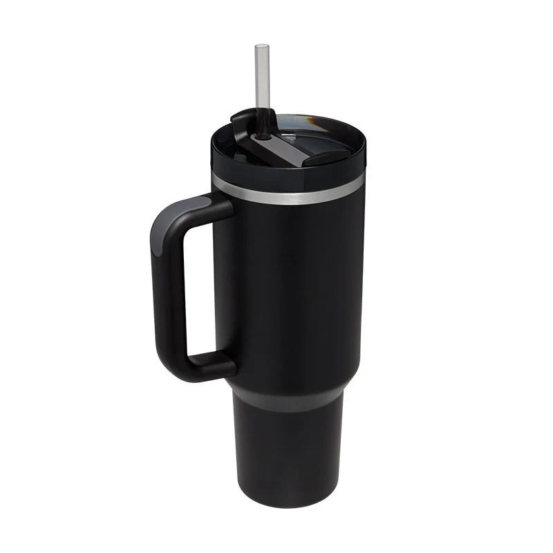 40 Oz Insulated Tumbler with Handle and Straw - Spill Proof Stainless Steel Coffee Cup for Travel, Gym, and Office - Perfect Gift for Valentine's Day and More