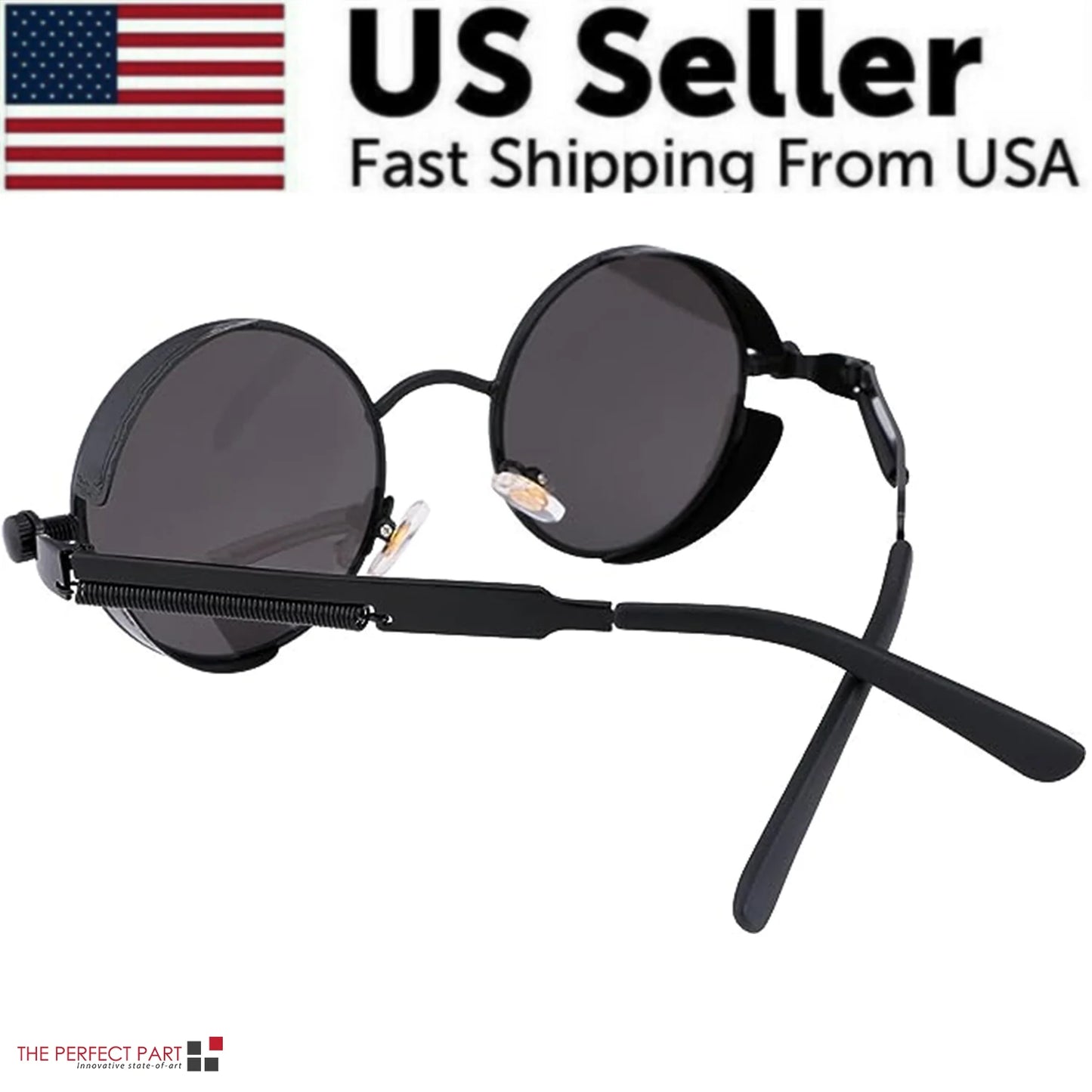 Elevate Your Style with Retro Round Polarized Sunglasses - Vintage Gothic Steampunk Design for Men and Women