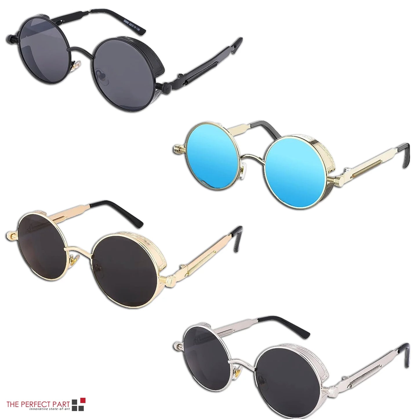 Elevate Your Style with Retro Round Polarized Sunglasses - Vintage Gothic Steampunk Design for Men and Women