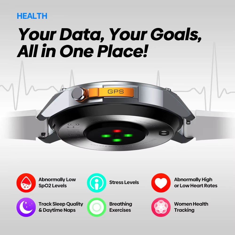 Discover the Stratos 2 Ultra GPS Smart Watch: Your Ultimate Outdoor Companion with Built-In Compass, Barometric Altimeter, and Voice Calling - 10 ATM Water-Resistant!