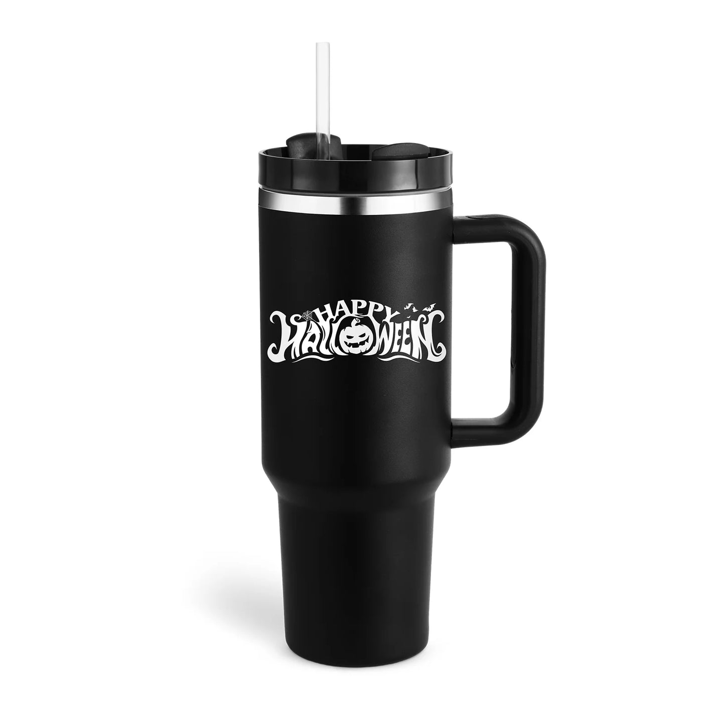 40 Oz Insulated Tumbler with Handle and Straw - Spill Proof Stainless Steel Coffee Cup for Travel, Gym, and Office - Perfect Gift for Valentine's Day and More
