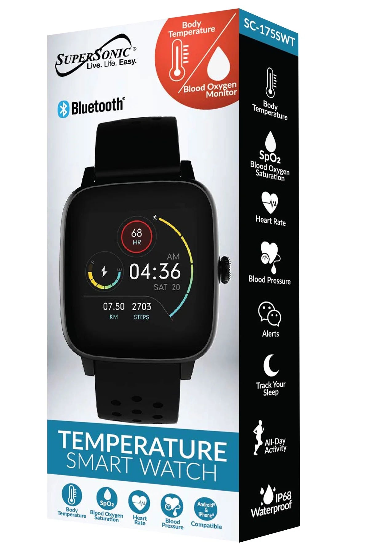 Revolutionary Supersonic Smartwatch: Your Ultimate Fitness Companion with Heart Rate, Temperature, Blood Oxygen, and Blood Pressure Monitoring