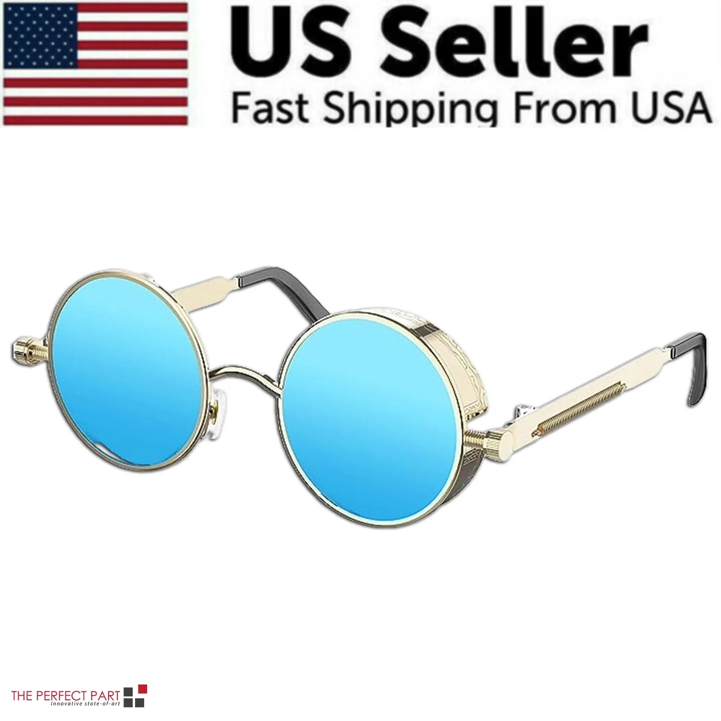 Elevate Your Style with Retro Round Polarized Sunglasses - Vintage Gothic Steampunk Design for Men and Women