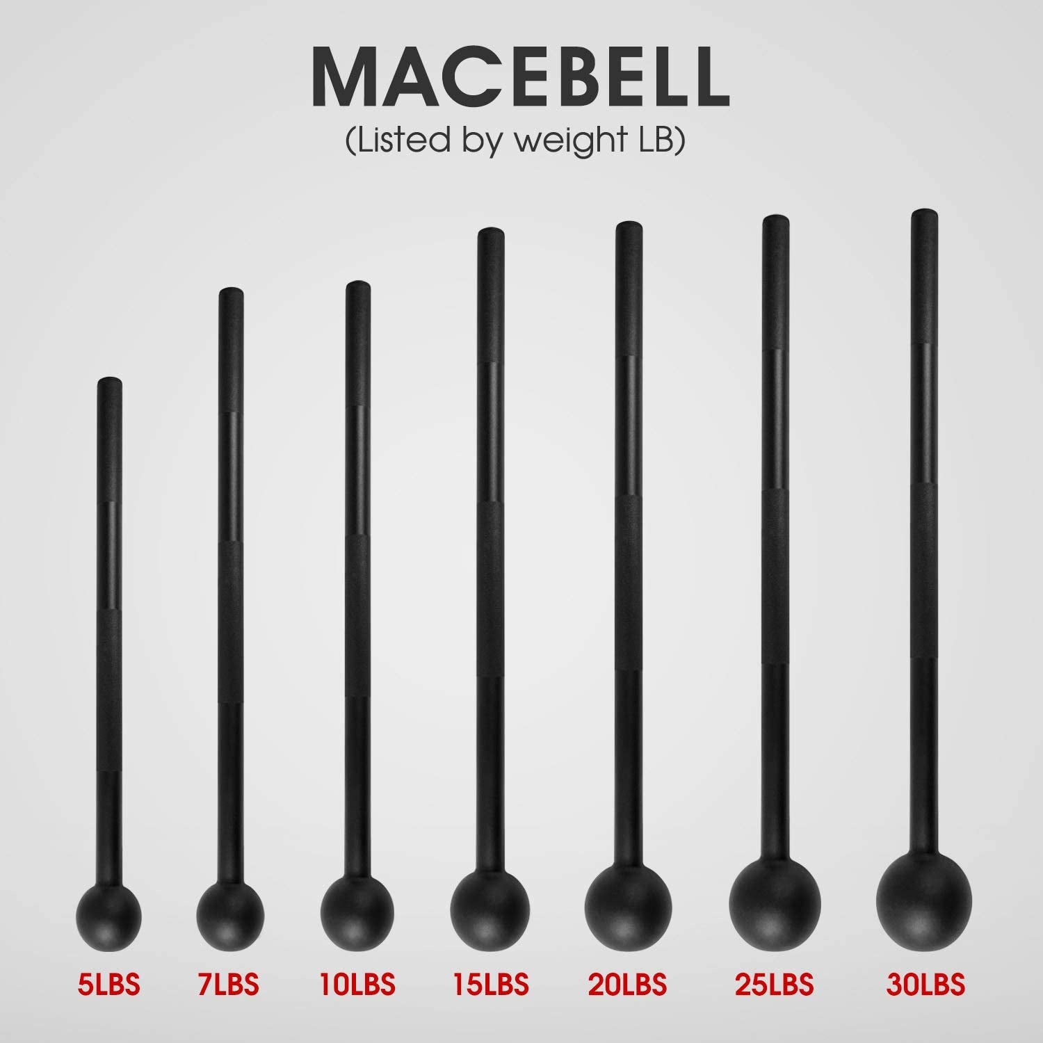 Unleash Your Strength with the Steel Mace Bell - Versatile Full Body Workout Tool for Men and Women, Available in 5 to 30 lbs