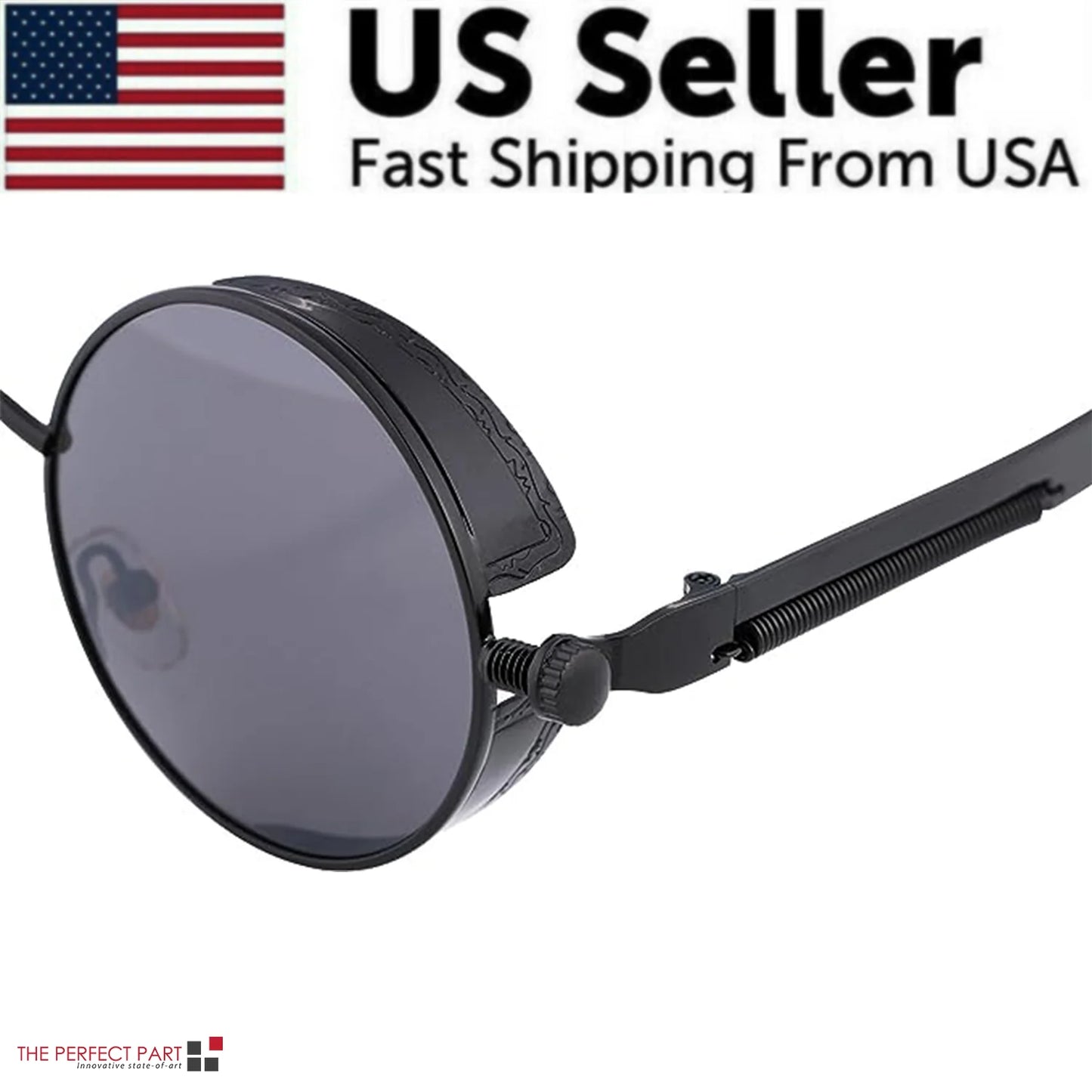 Elevate Your Style with Retro Round Polarized Sunglasses - Vintage Gothic Steampunk Design for Men and Women