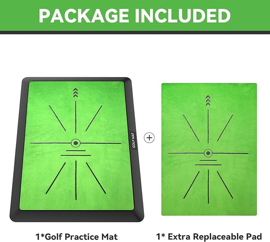 Premium Golf Hitting Mat - Enhance Your Swing with Advanced Feedback and Detection | Extra Replaceable 16"X12" Golf Training Mat with Durable Rubber Backing for Indoor and Outdoor Use