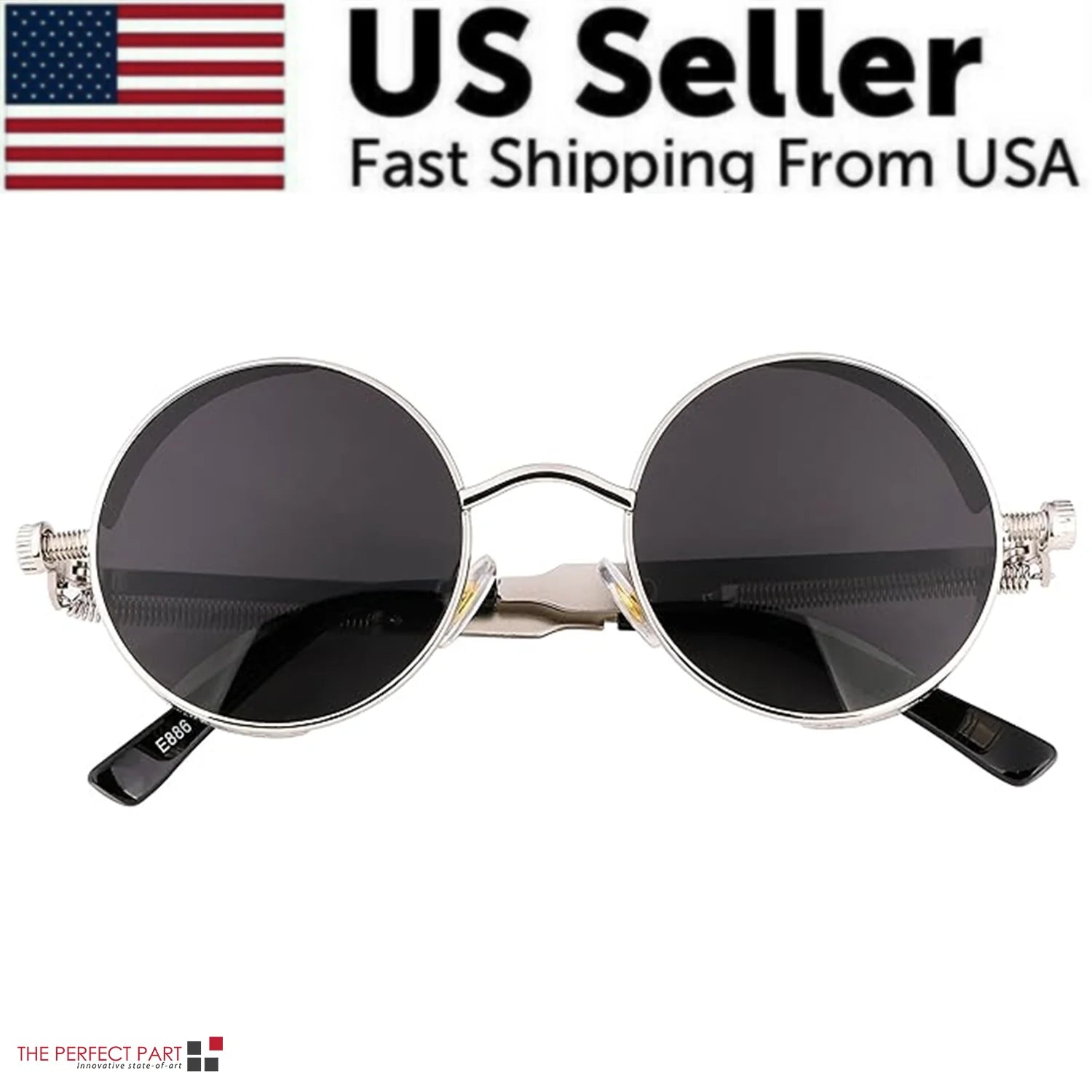 Elevate Your Style with Retro Round Polarized Sunglasses - Vintage Gothic Steampunk Design for Men and Women