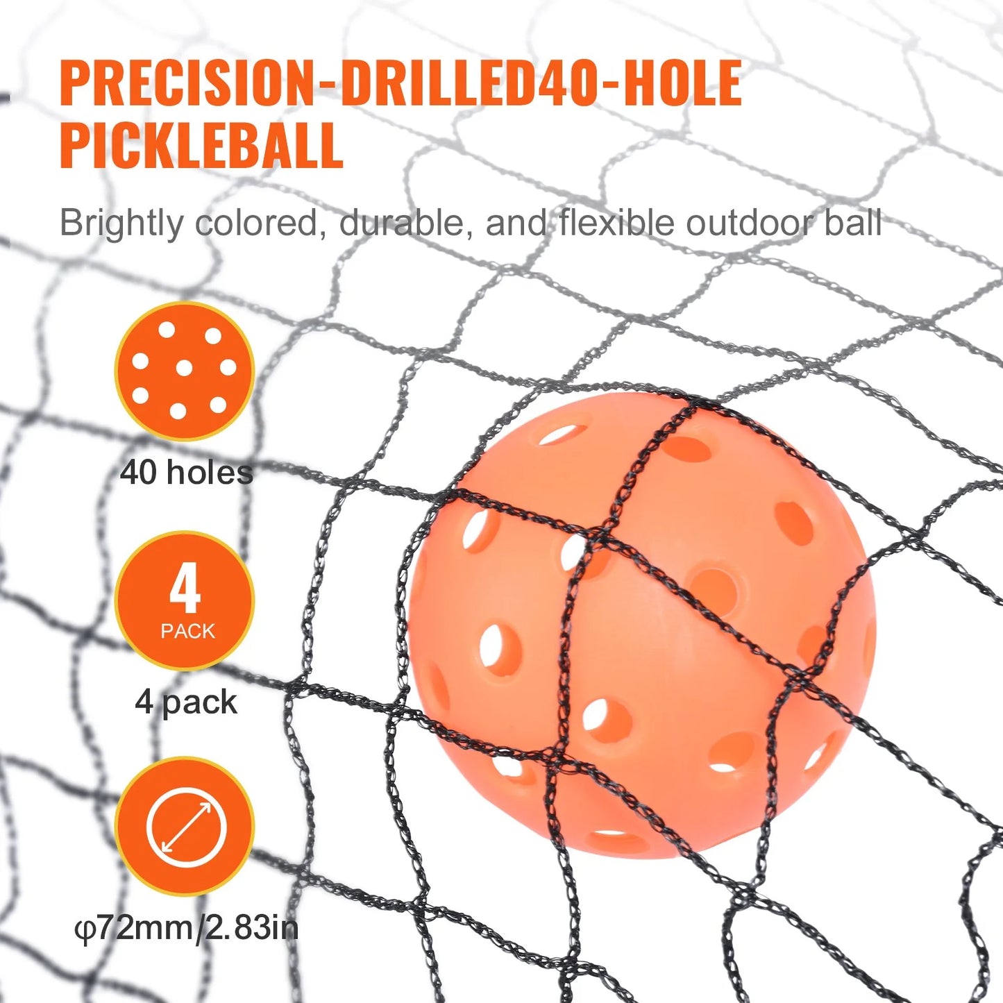 VEVOR 22FT Portable Pickleball Net Set - Complete System with Carrying Bag, Balls & Paddles for Ultimate Outdoor Fun