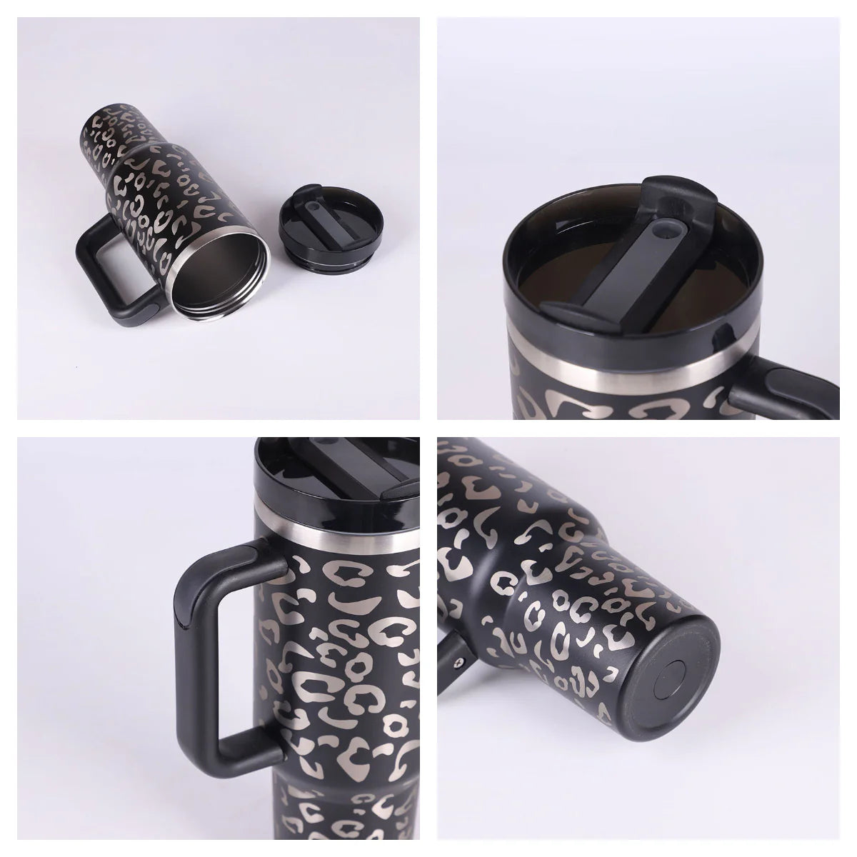 40 Oz Insulated Tumbler with Handle and Straw - Spill Proof Stainless Steel Coffee Cup for Travel, Gym, and Office - Perfect Gift for Valentine's Day and More
