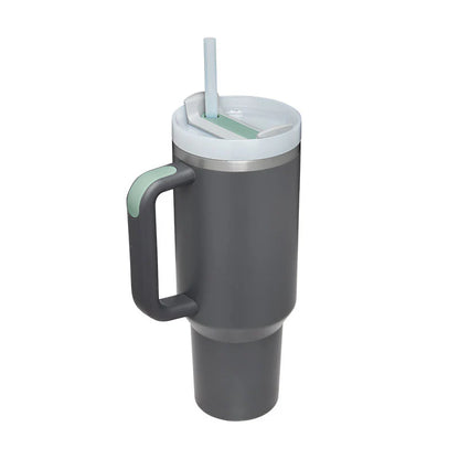 40 Oz Insulated Tumbler with Handle and Straw - Spill Proof Stainless Steel Coffee Cup for Travel, Gym, and Office - Perfect Gift for Valentine's Day and More