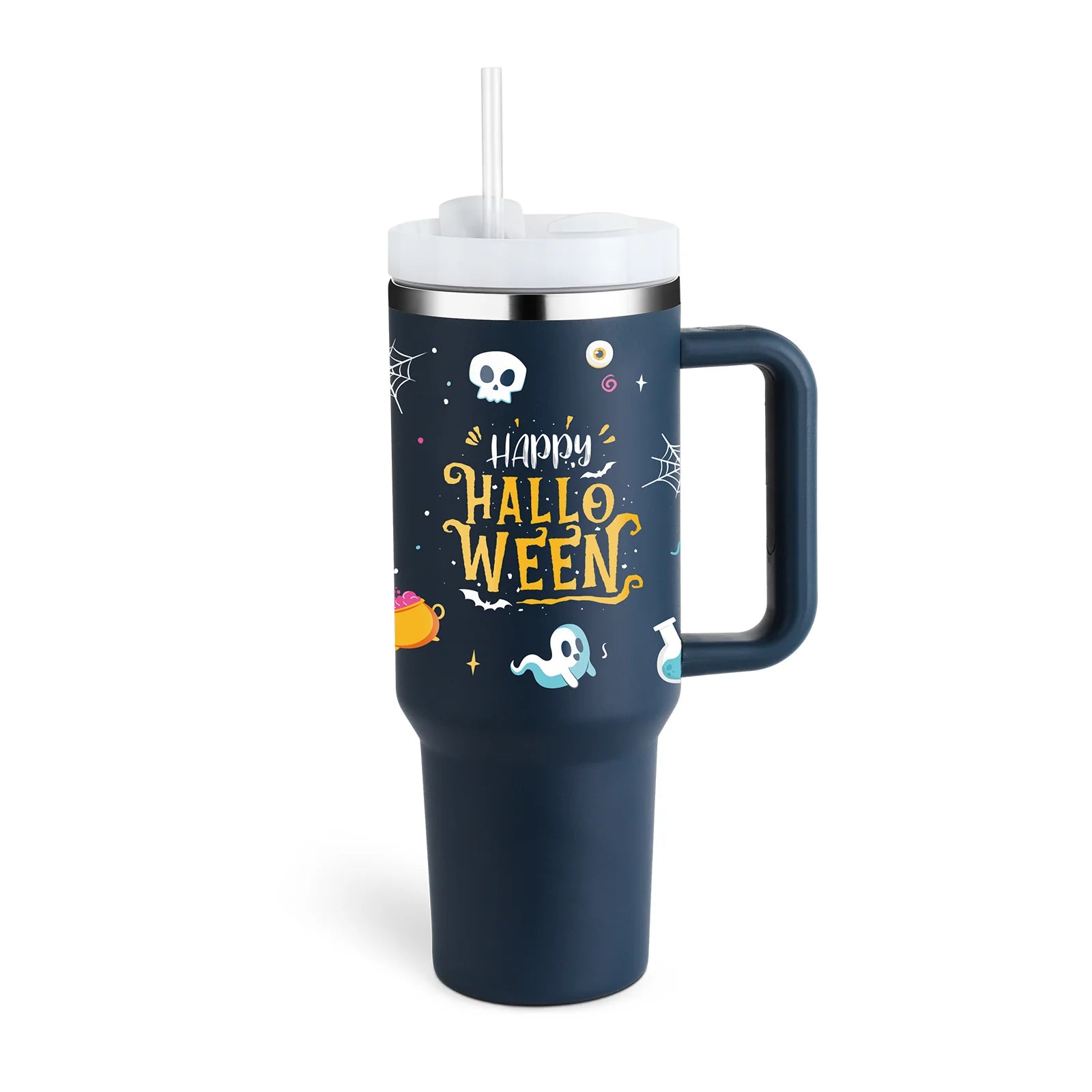 40 Oz Insulated Tumbler with Handle and Straw - Spill Proof Stainless Steel Coffee Cup for Travel, Gym, and Office - Perfect Gift for Valentine's Day and More