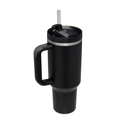 40 Oz Insulated Tumbler with Handle and Straw - Spill Proof Stainless Steel Coffee Cup for Travel, Gym, and Office - Perfect Gift for Valentine's Day and More