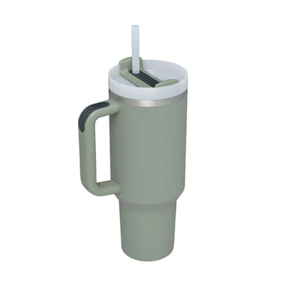 40 Oz Insulated Tumbler with Handle and Straw - Spill Proof Stainless Steel Coffee Cup for Travel, Gym, and Office - Perfect Gift for Valentine's Day and More