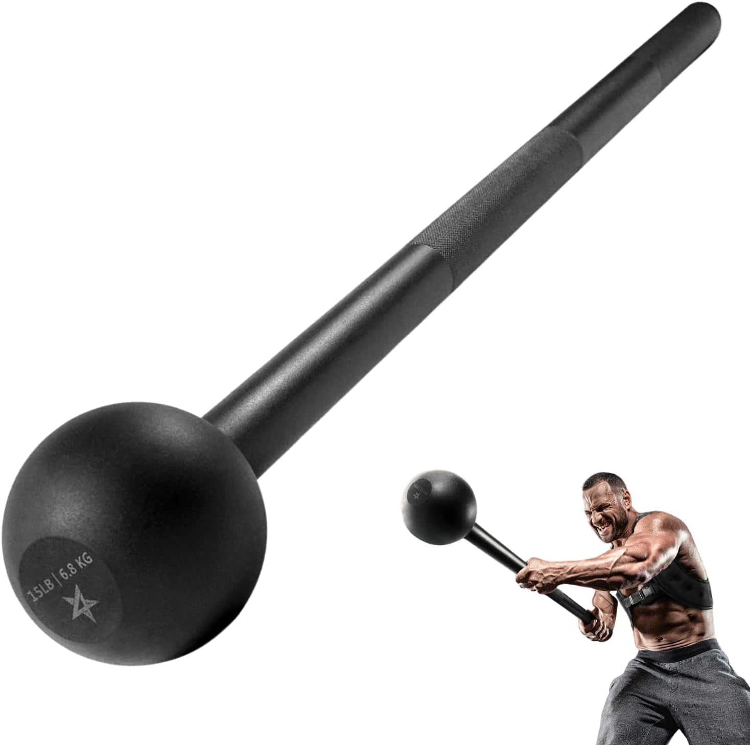 Unleash Your Strength with the Steel Mace Bell - Versatile Full Body Workout Tool for Men and Women, Available in 5 to 30 lbs