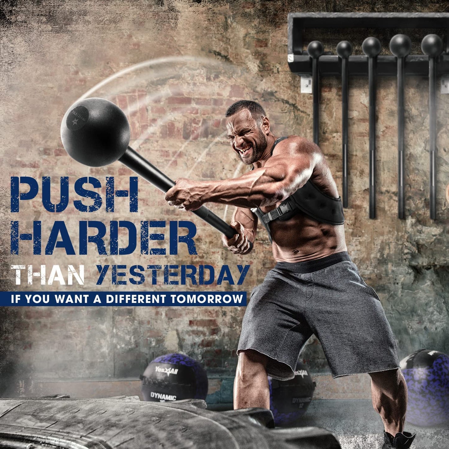 Unleash Your Strength with the Steel Mace Bell - Versatile Full Body Workout Tool for Men and Women, Available in 5 to 30 lbs