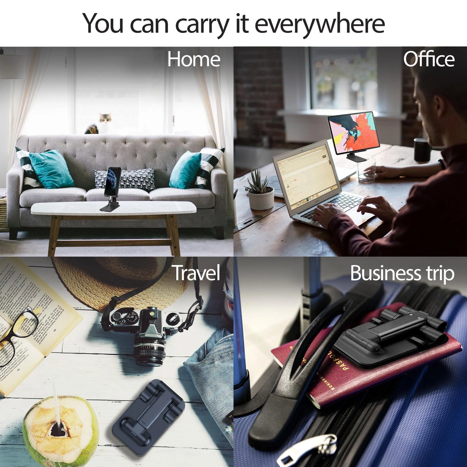 Adjustable Universal Tablet and Phone Stand - Perfect for Home, Office, and Travel