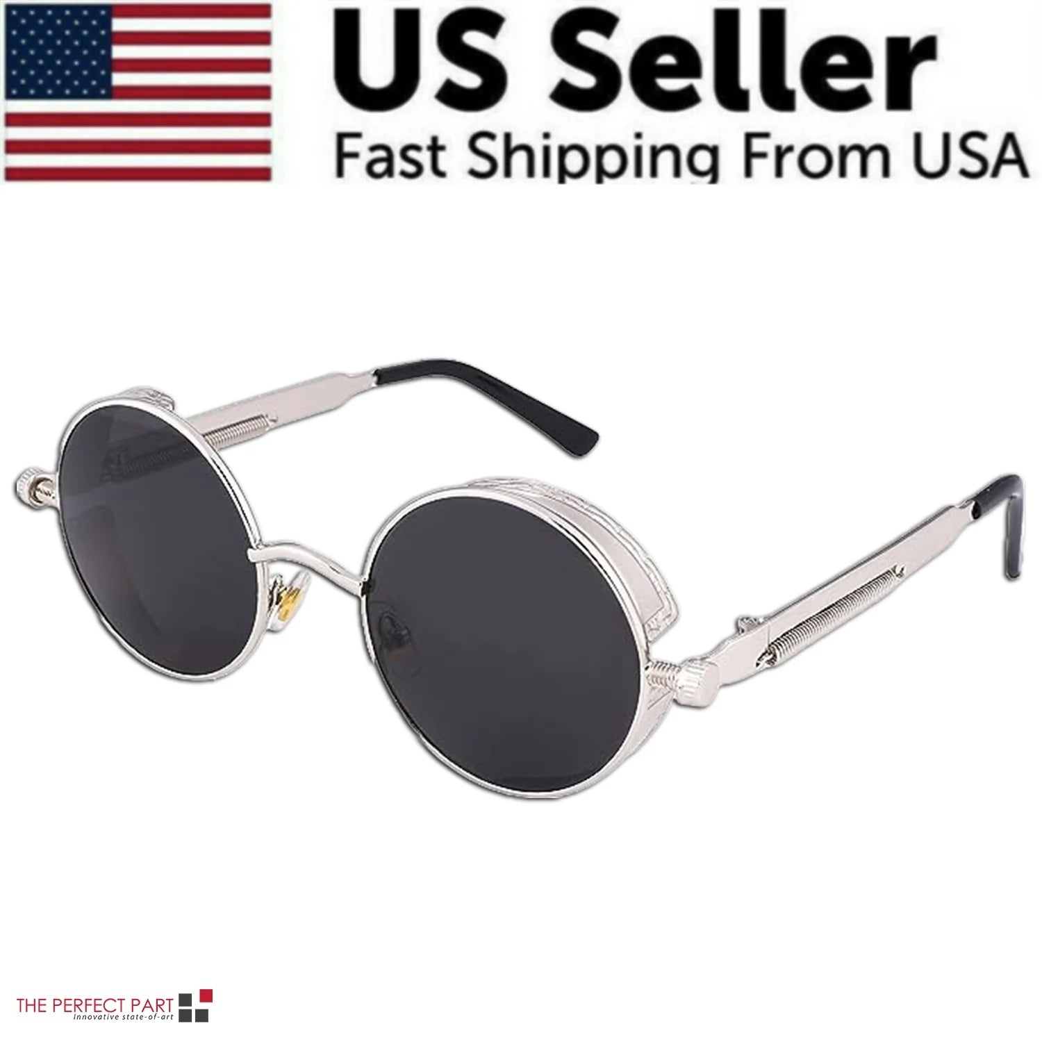 Elevate Your Style with Retro Round Polarized Sunglasses - Vintage Gothic Steampunk Design for Men and Women