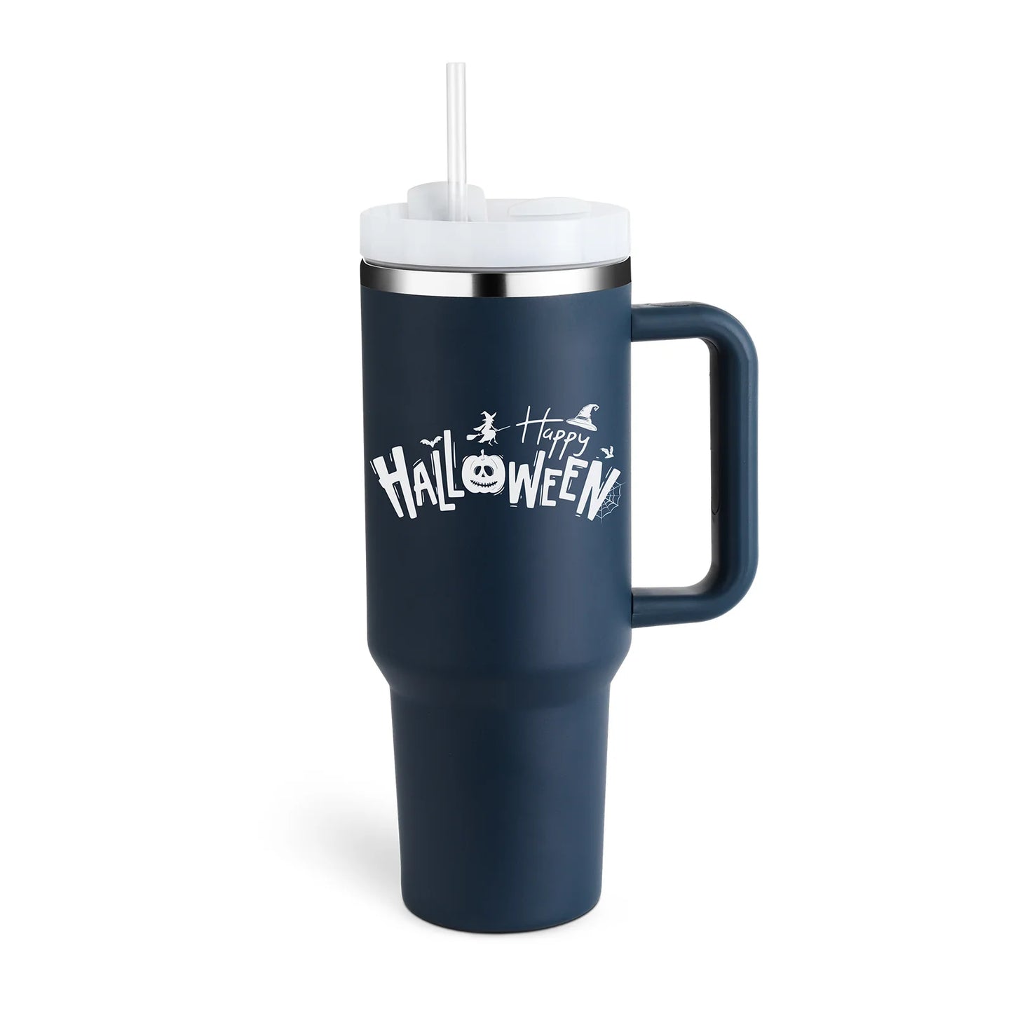 40 Oz Insulated Tumbler with Handle and Straw - Spill Proof Stainless Steel Coffee Cup for Travel, Gym, and Office - Perfect Gift for Valentine's Day and More