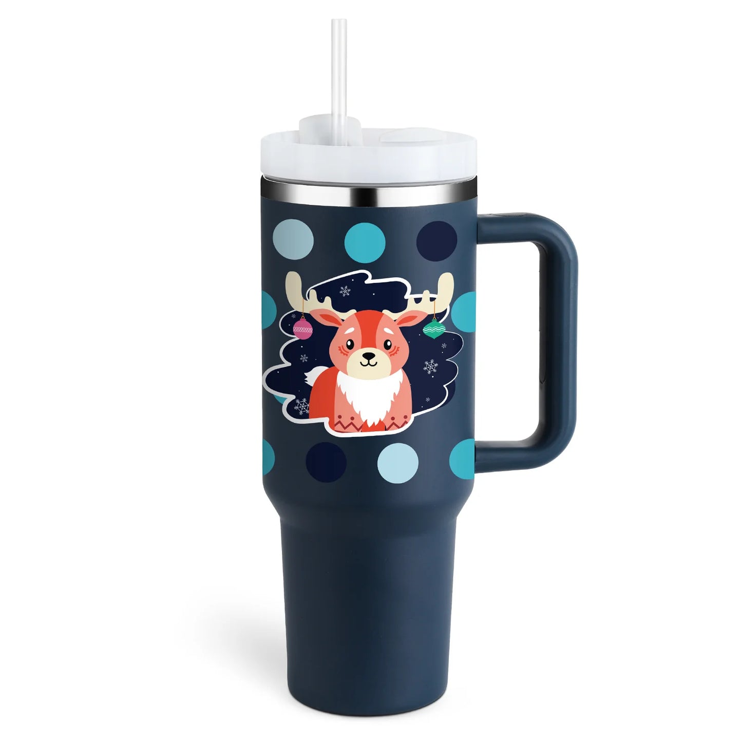 40 Oz Insulated Tumbler with Handle and Straw - Spill Proof Stainless Steel Coffee Cup for Travel, Gym, and Office - Perfect Gift for Valentine's Day and More