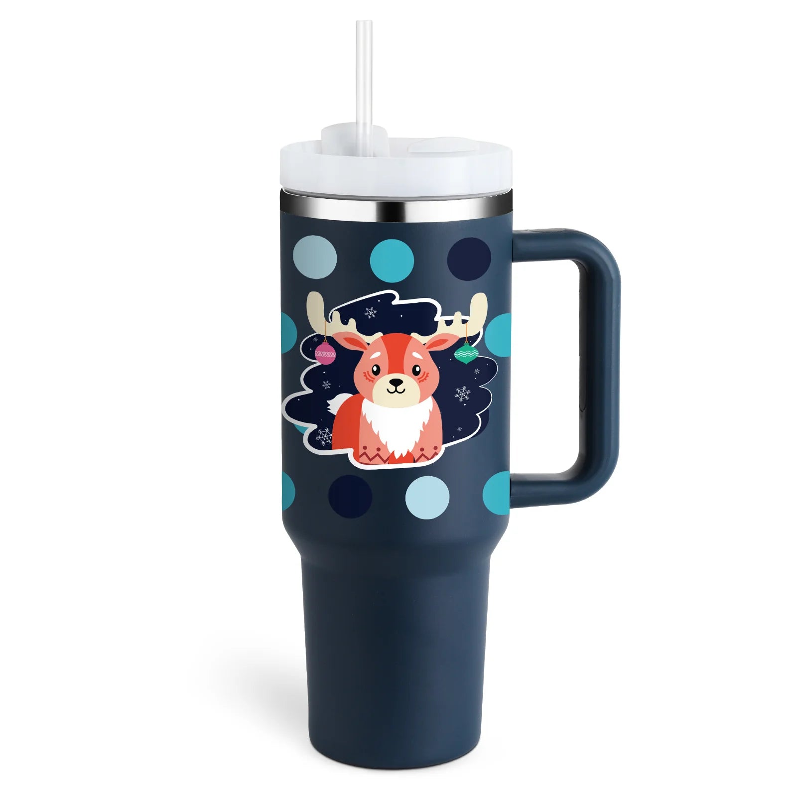 40 Oz Insulated Tumbler with Handle and Straw - Spill Proof Stainless Steel Coffee Cup for Travel, Gym, and Office - Perfect Gift for Valentine's Day and More