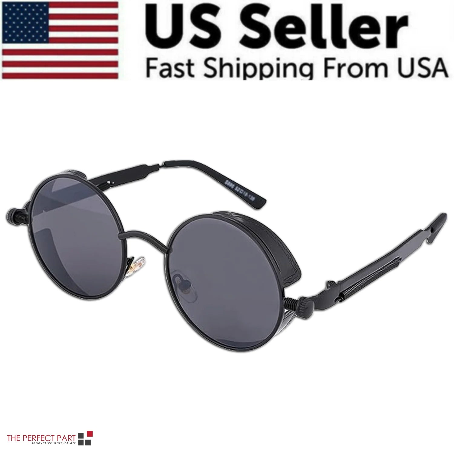 Elevate Your Style with Retro Round Polarized Sunglasses - Vintage Gothic Steampunk Design for Men and Women