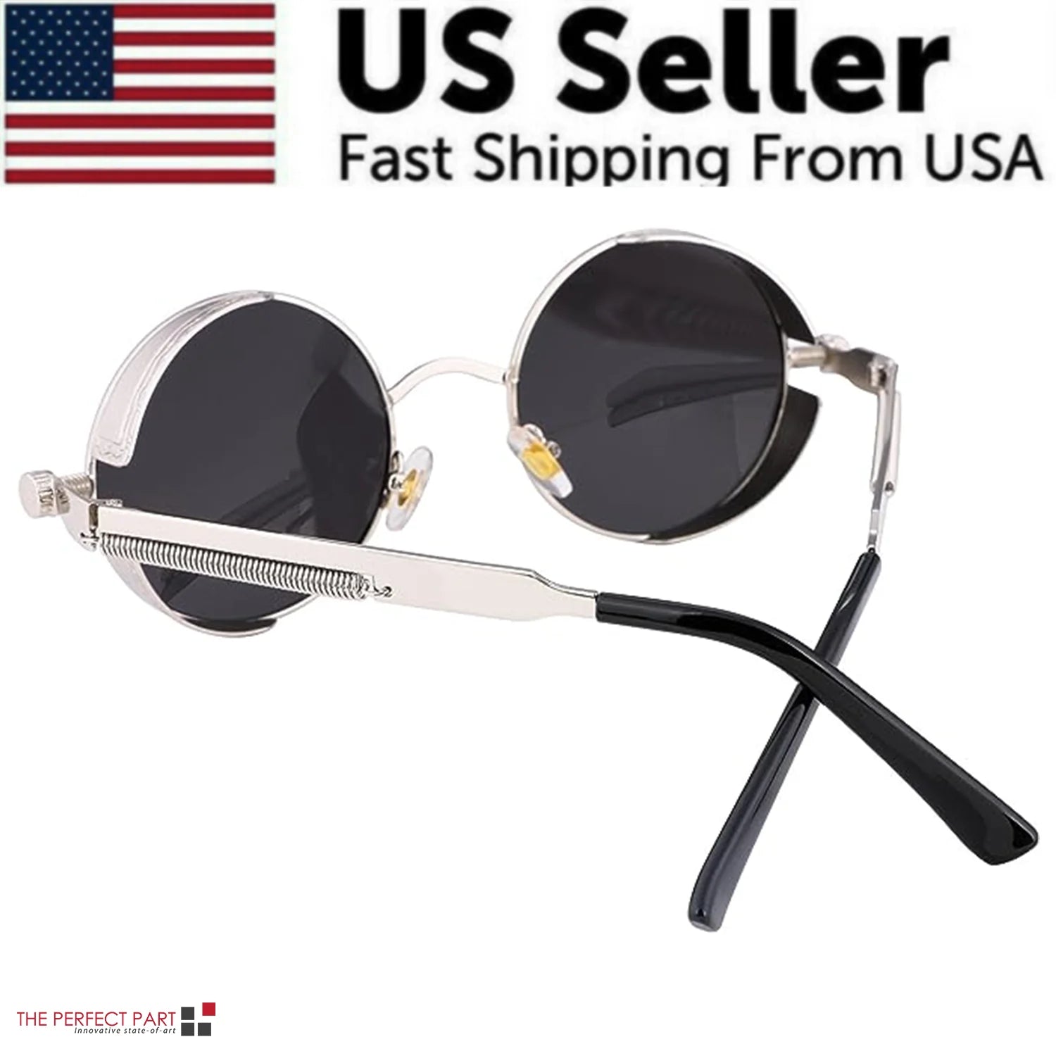 Elevate Your Style with Retro Round Polarized Sunglasses - Vintage Gothic Steampunk Design for Men and Women