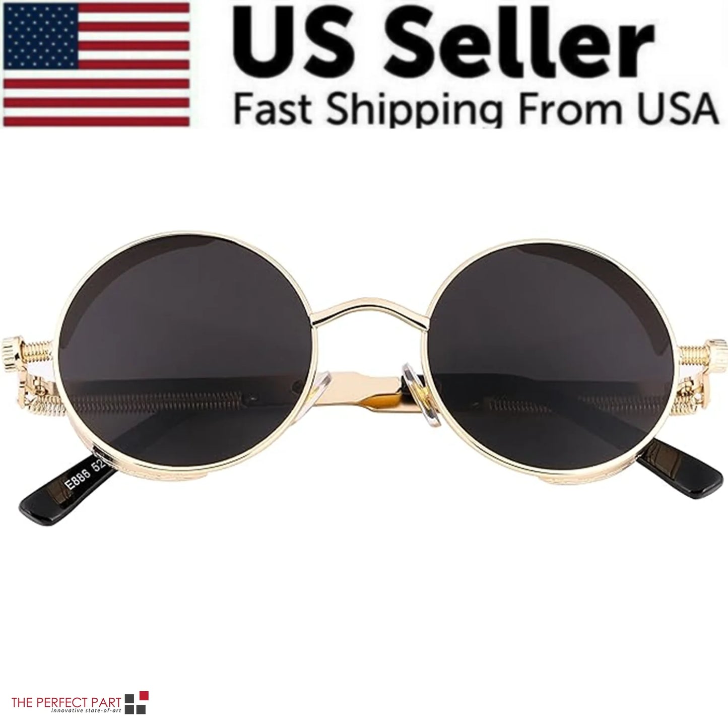 Elevate Your Style with Retro Round Polarized Sunglasses - Vintage Gothic Steampunk Design for Men and Women