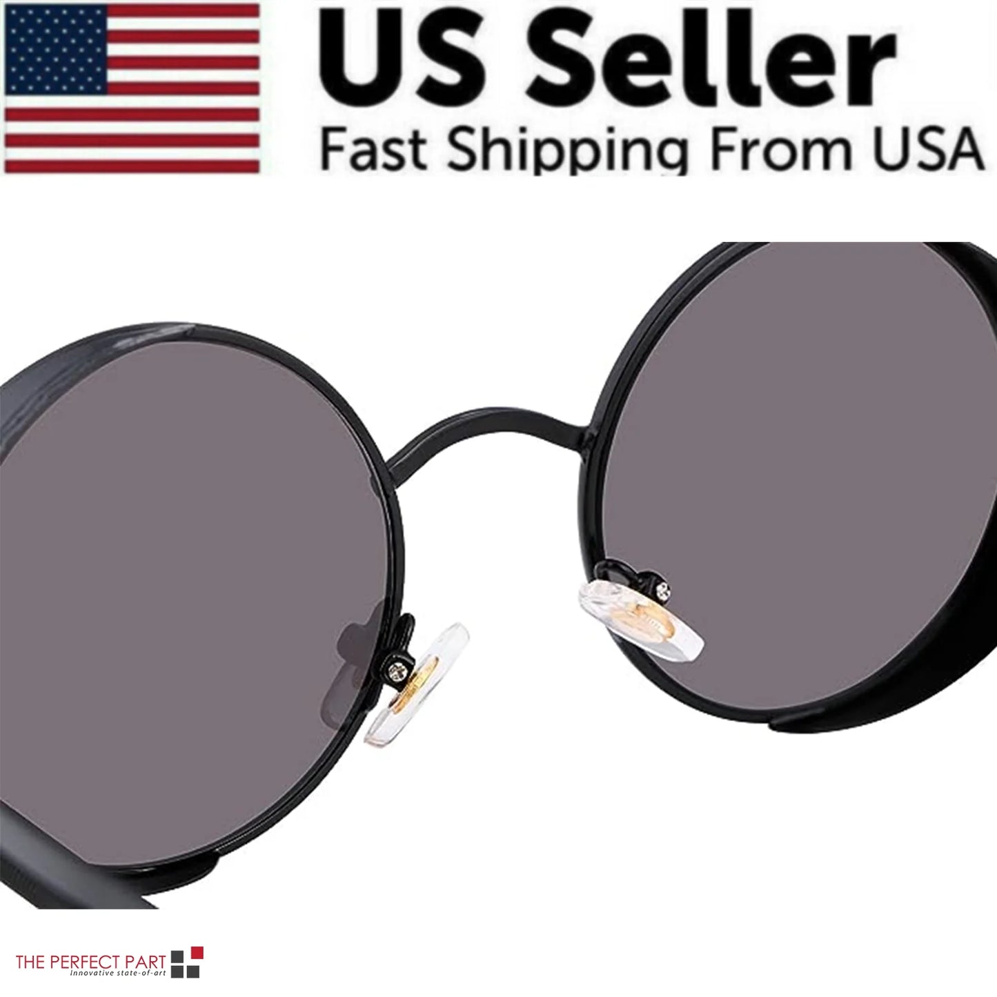 Elevate Your Style with Retro Round Polarized Sunglasses - Vintage Gothic Steampunk Design for Men and Women
