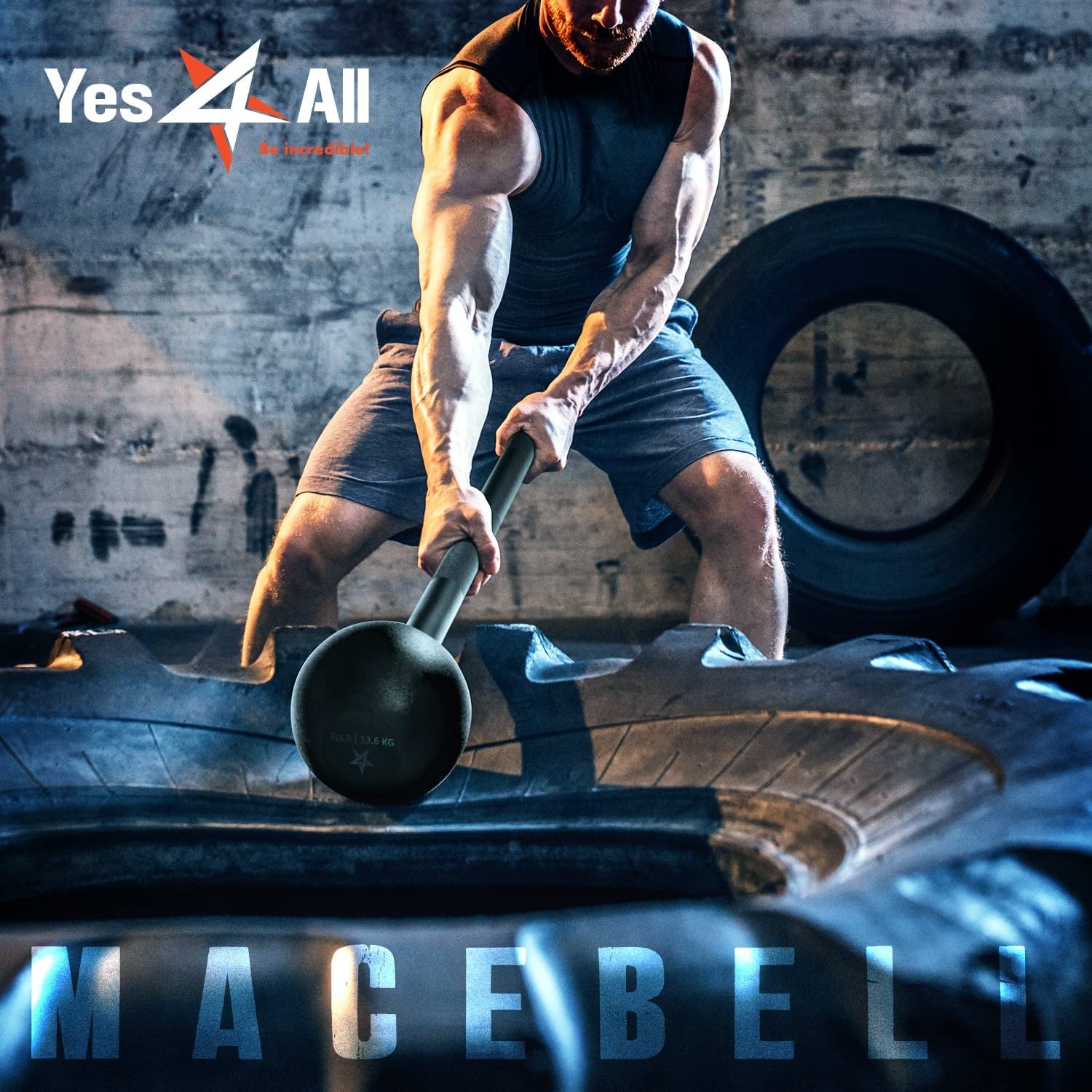 Unleash Your Strength with the Steel Mace Bell - Versatile Full Body Workout Tool for Men and Women, Available in 5 to 30 lbs