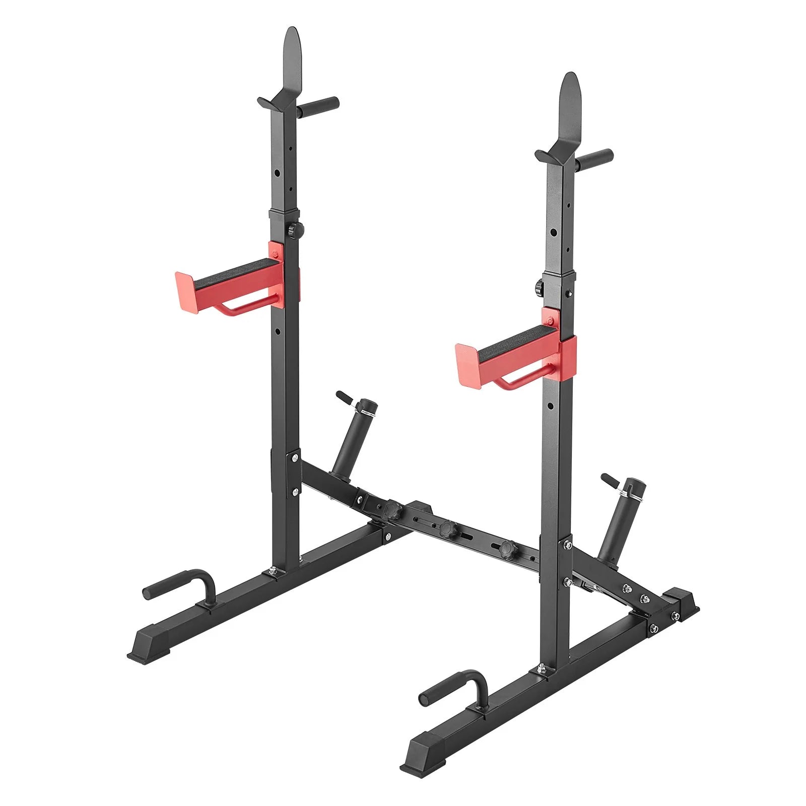 VEVOR Adjustable Squat Stand Power Rack - Multi-Functional Barbell Rack with Weight Plate Storage, Max Load 600 Lbs for Home and Gym Workouts
